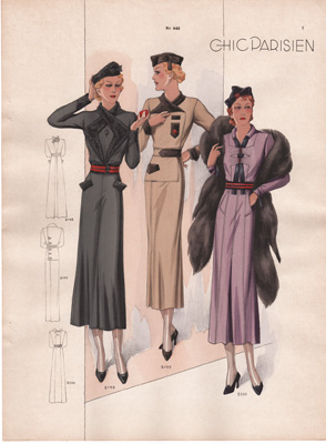 chic parisien fashion illustration 1934